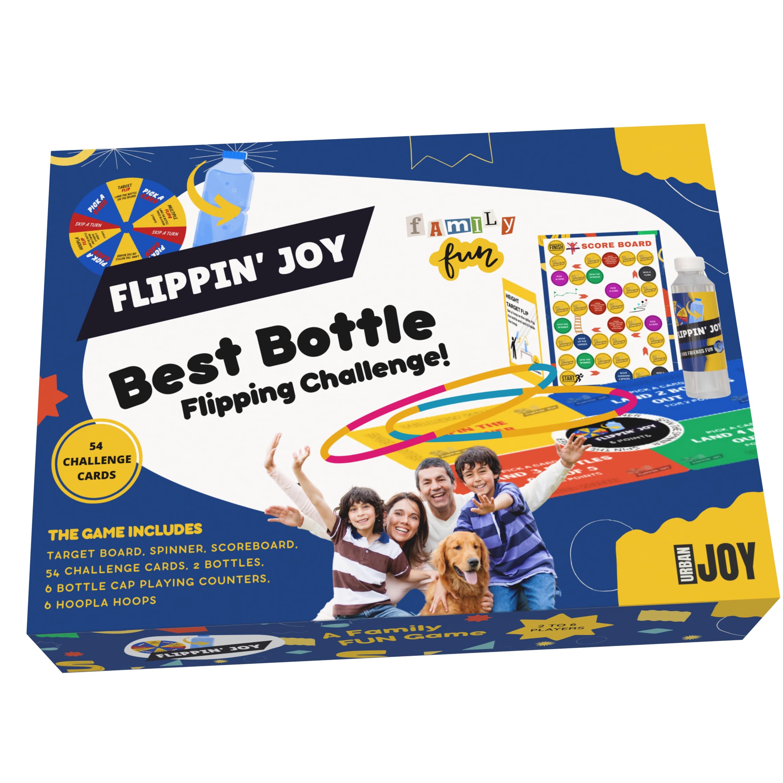 Flippin Joy | The Ultimate Challenge Game for Families, Kids, Teens, and Adults | Full of Flipping Fun | Best Board Game for 2-6 Players