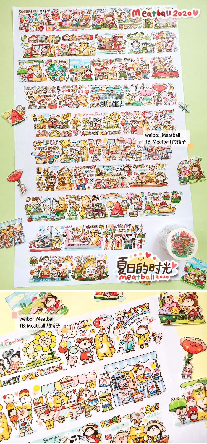 Amazon | マスキングテープ meatball 2019冬 人物 特殊インク 手帳