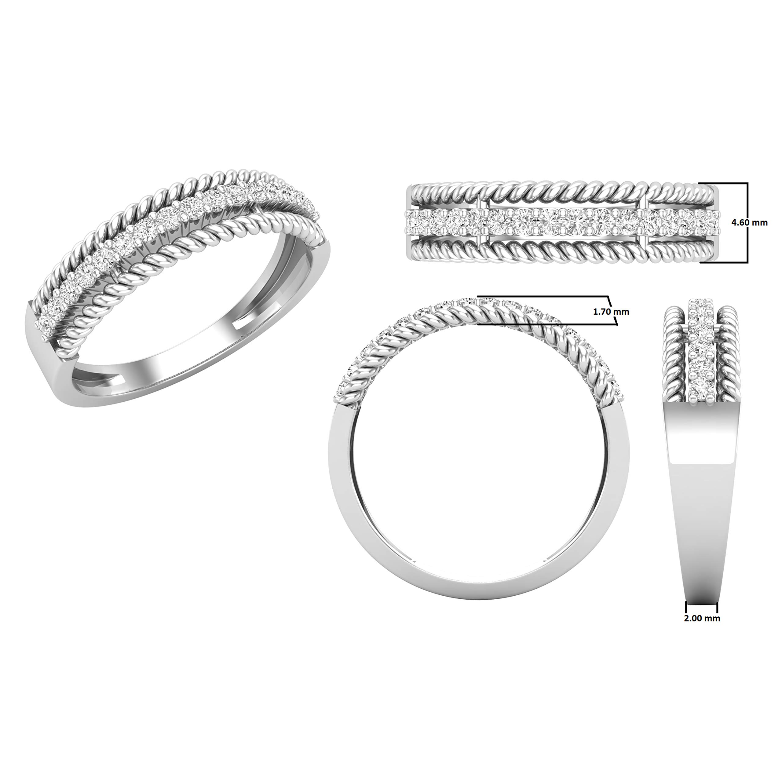 DazzlingRock Collection 10 quilates oro blanco redonda H-I Diamante cultivado en laboratorio.