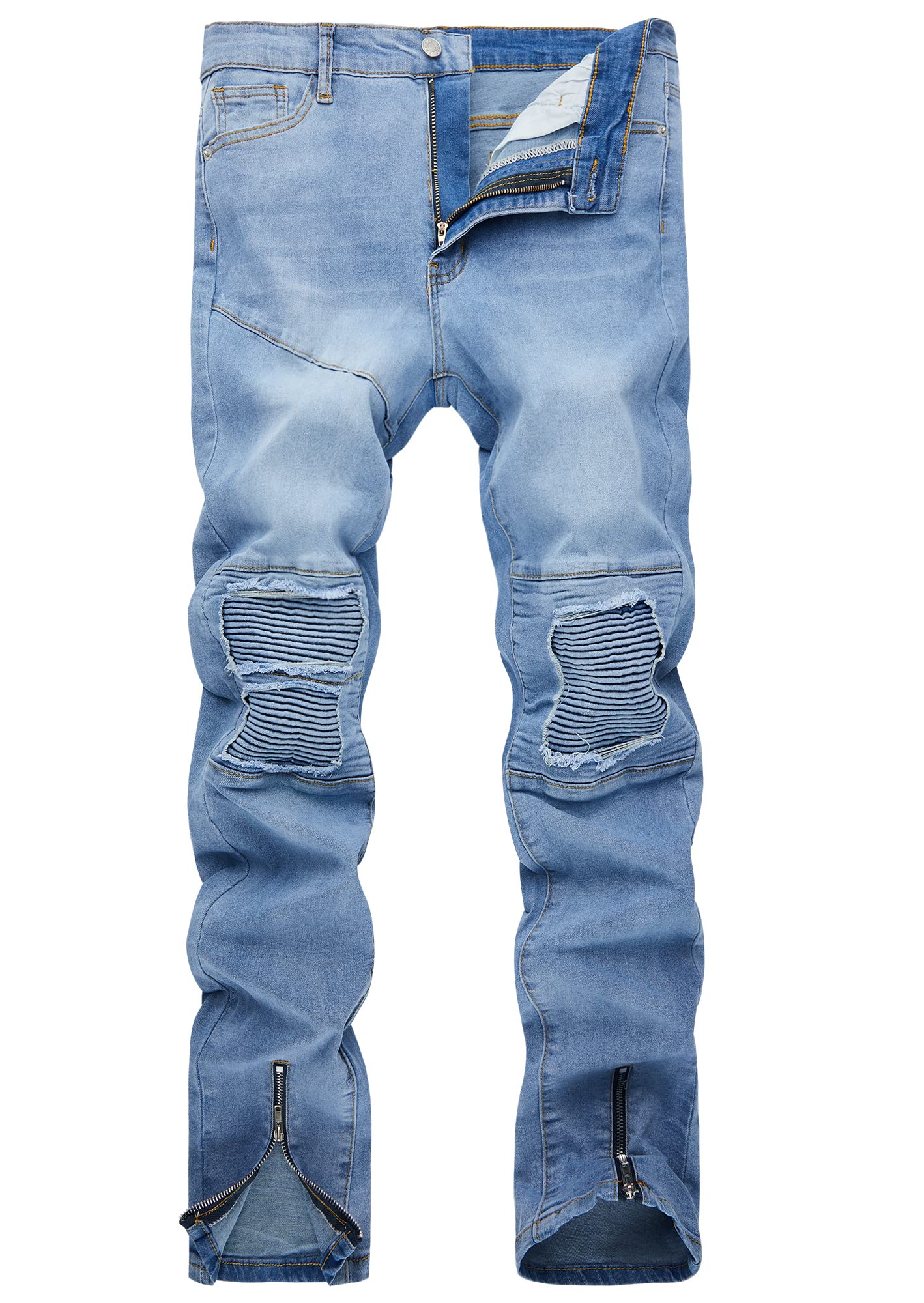 WULFUL Men's Skinny Slim Fit Stretch Comfy Fashion Denim Jeans Pants