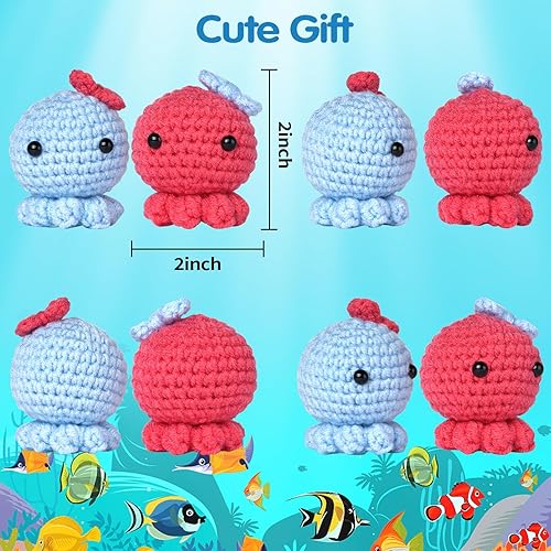 Miniatura 2 de WILSHIN Kit de ganchillo - Juego completo de ganchillo pulpo - Kit de ganchillo todo incluido con videos tutoriales paso a paso