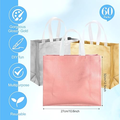 Miniatura 5 de Eccliy 60 bolsas de regalo reutilizables, regalos de la semana de la CNA, bolsa de compras de comestibles 2025 con asas, agradecimiento para bodas