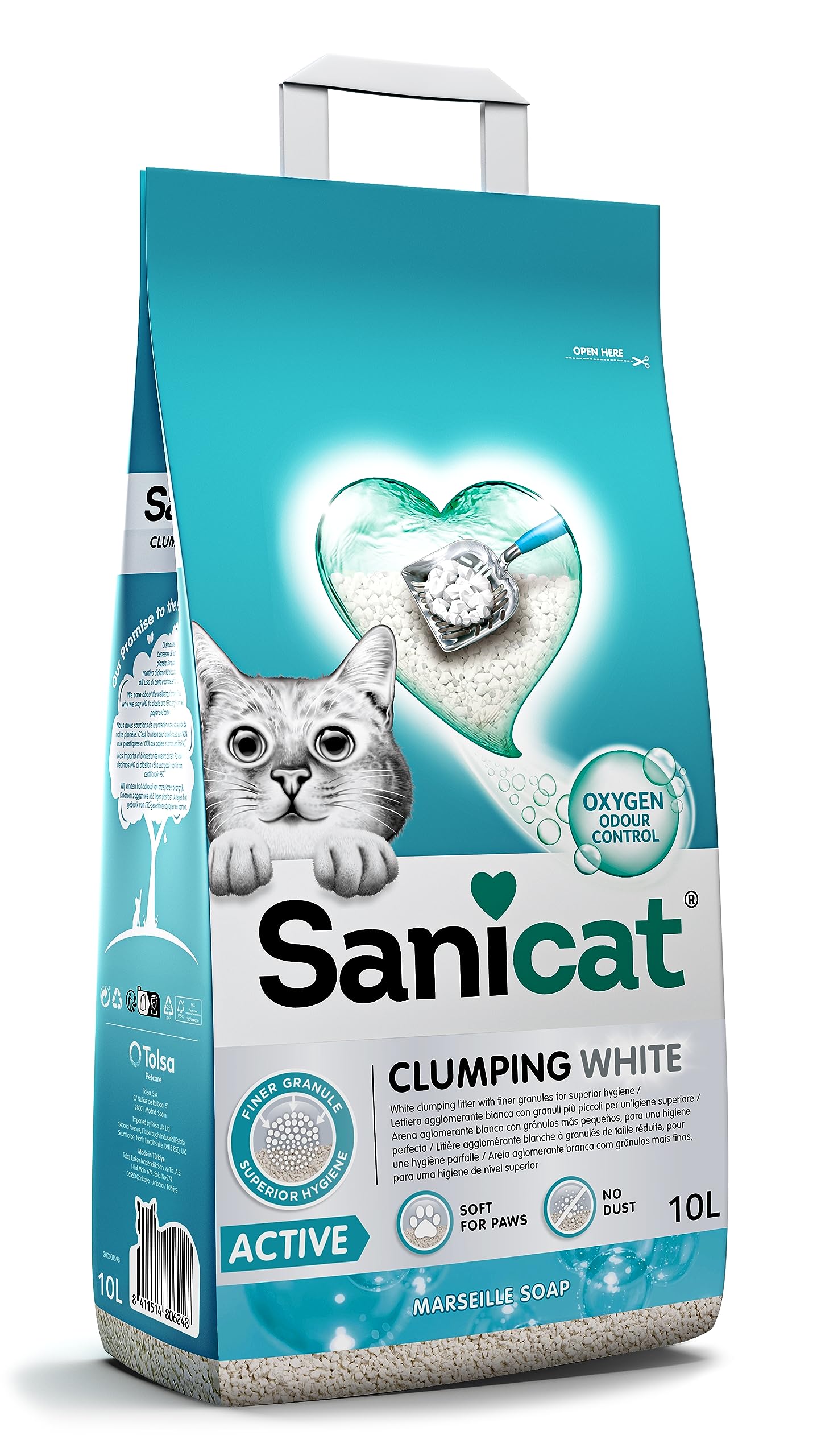 SANICAT CLUMPING WHITE ACTIVE 10 LSANICAT CLUMPING WHITE ACTIVE 10 L