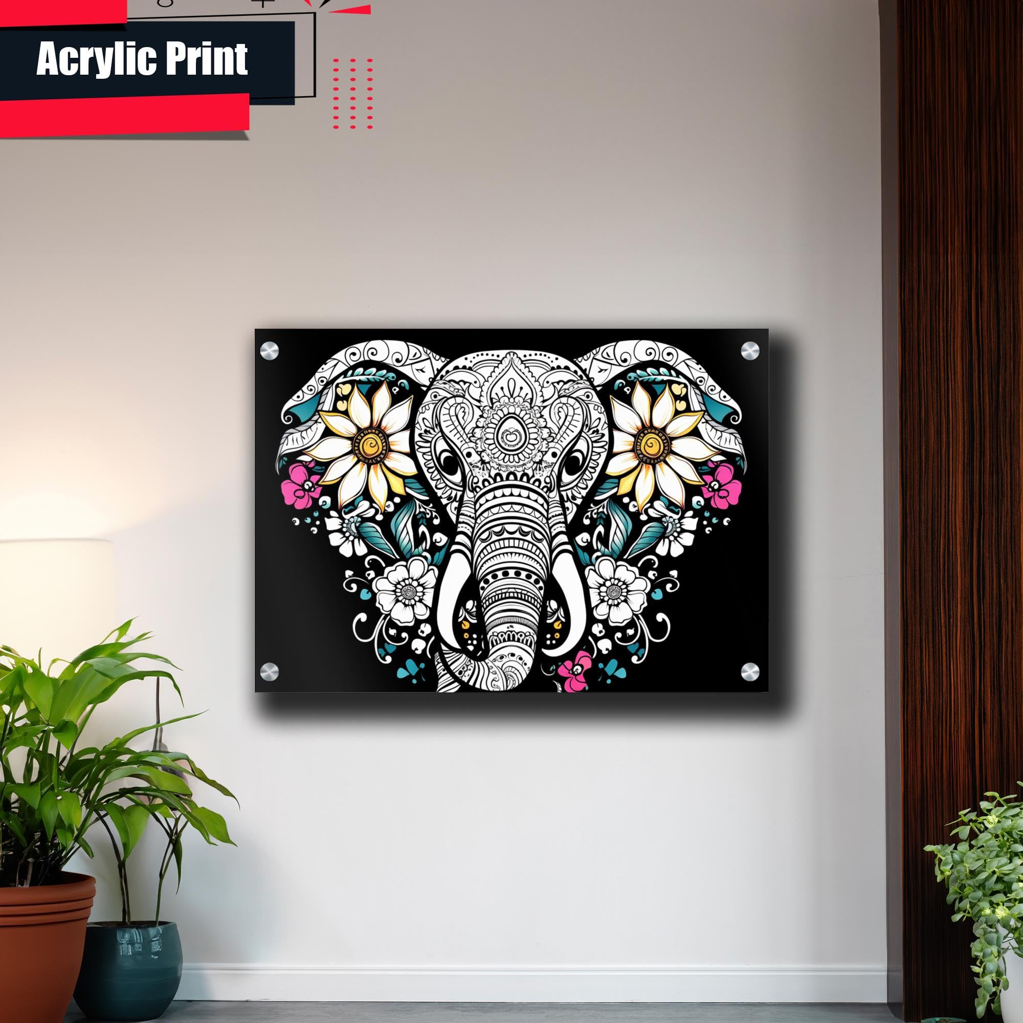 エルテ　ERTE 79/300 フラメンコ シルクスクリーンアートサイン入り Amazon.com: Tribal Mandala Elephant Wall Art, Intricate Black and