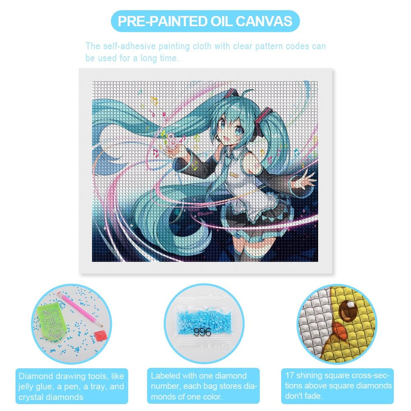 Amazon.co.jp: 初音ミク ダイヤモンドアート セット モザイクアート 5d