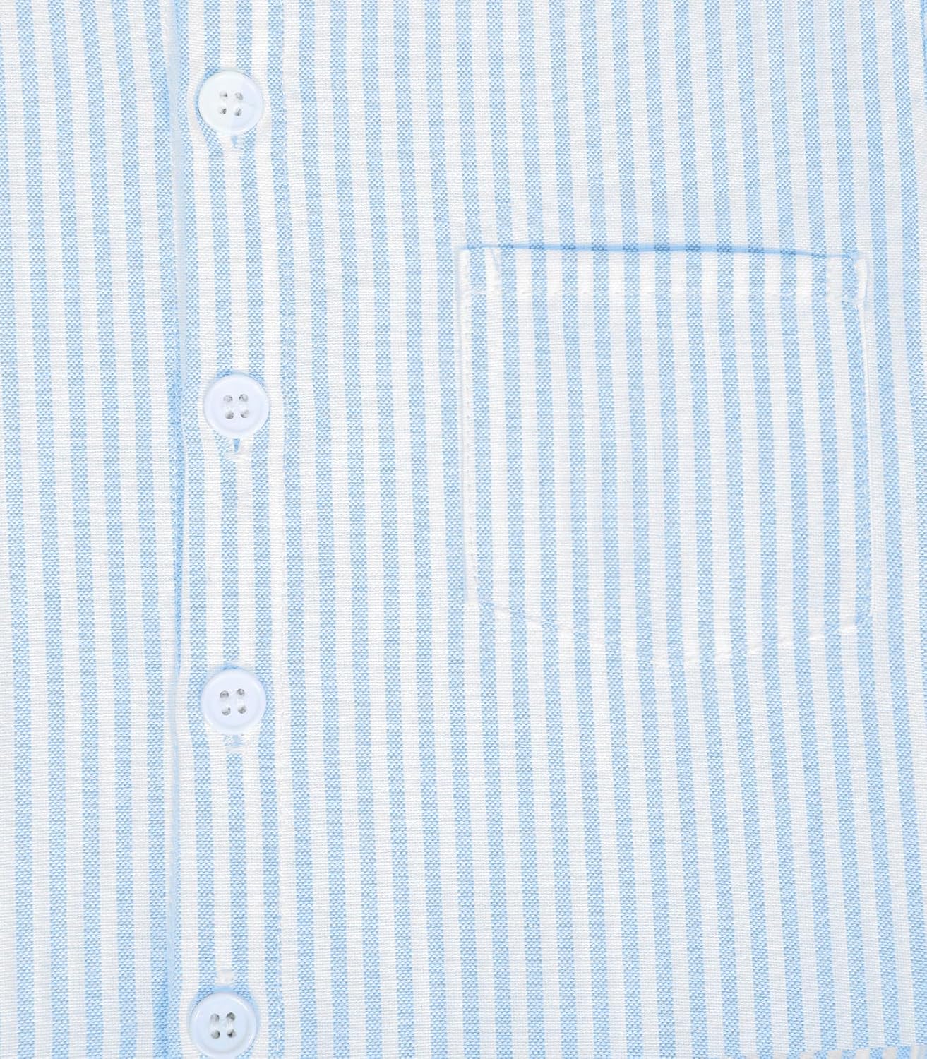 Boys Striped Button Down Dress Shirts Short Sleeve Regular Fit Formal Uniform Shirt with Pocket - Image 3