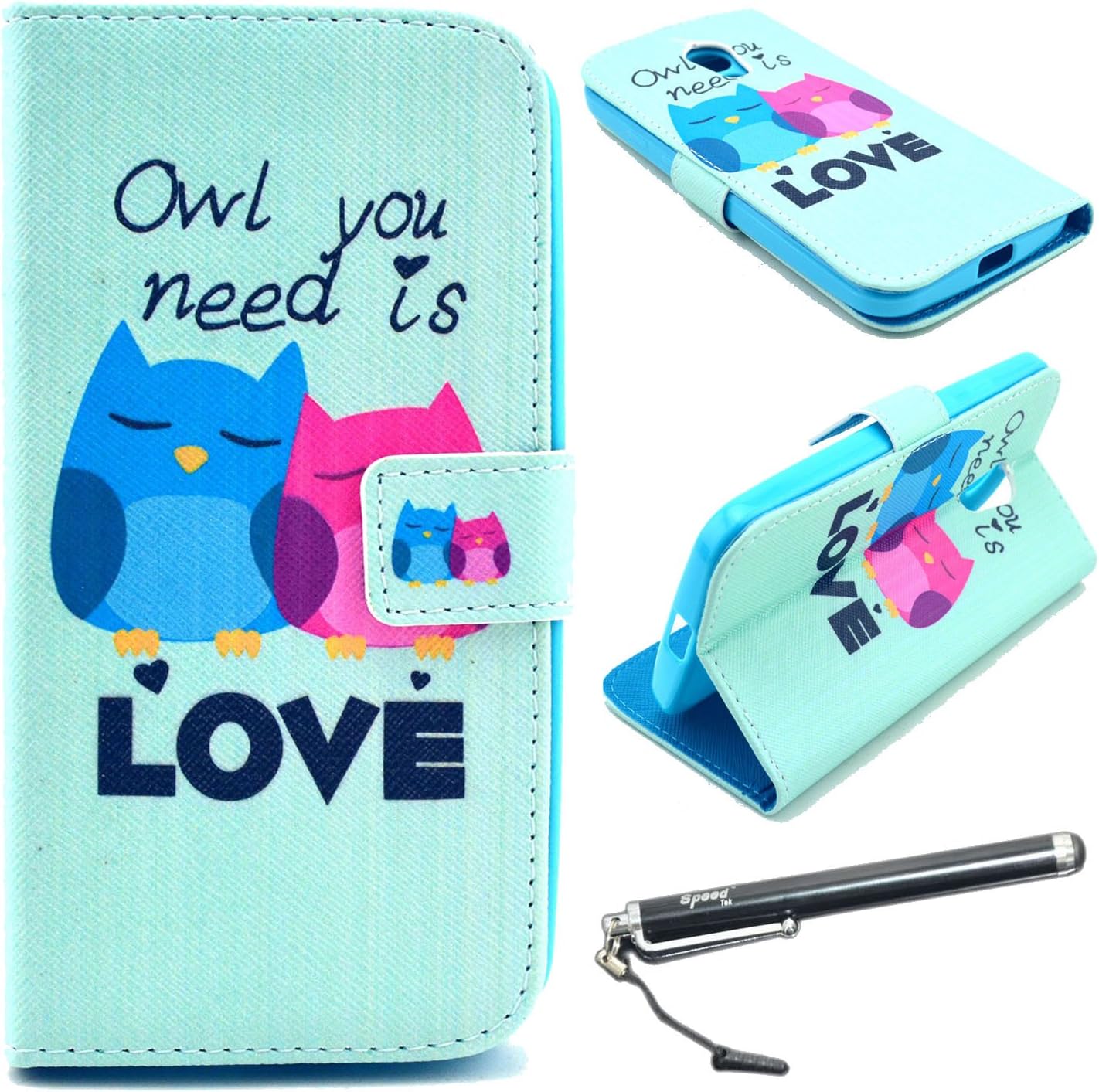 Moto G Case, Motorola Moto G (2nd Gen.) Case, Speedtek OWL Pattern Premium PU Leather Wallet Flip Protective Skin Case with Magnetic Closure for Motorola Moto G (2nd Gen. 2014 Release) (Built-in Credit Card/ID Card Slot)