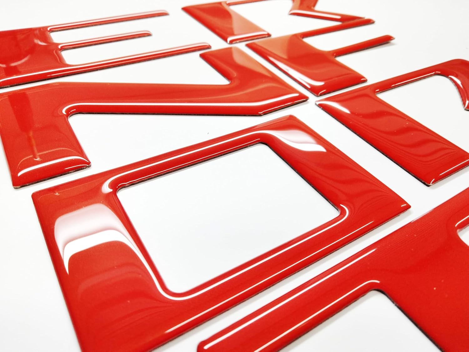 3D Domed Raised Tailgate Letters Compatible with Frontier 2025 2026 US Made (Black with RED Outline)