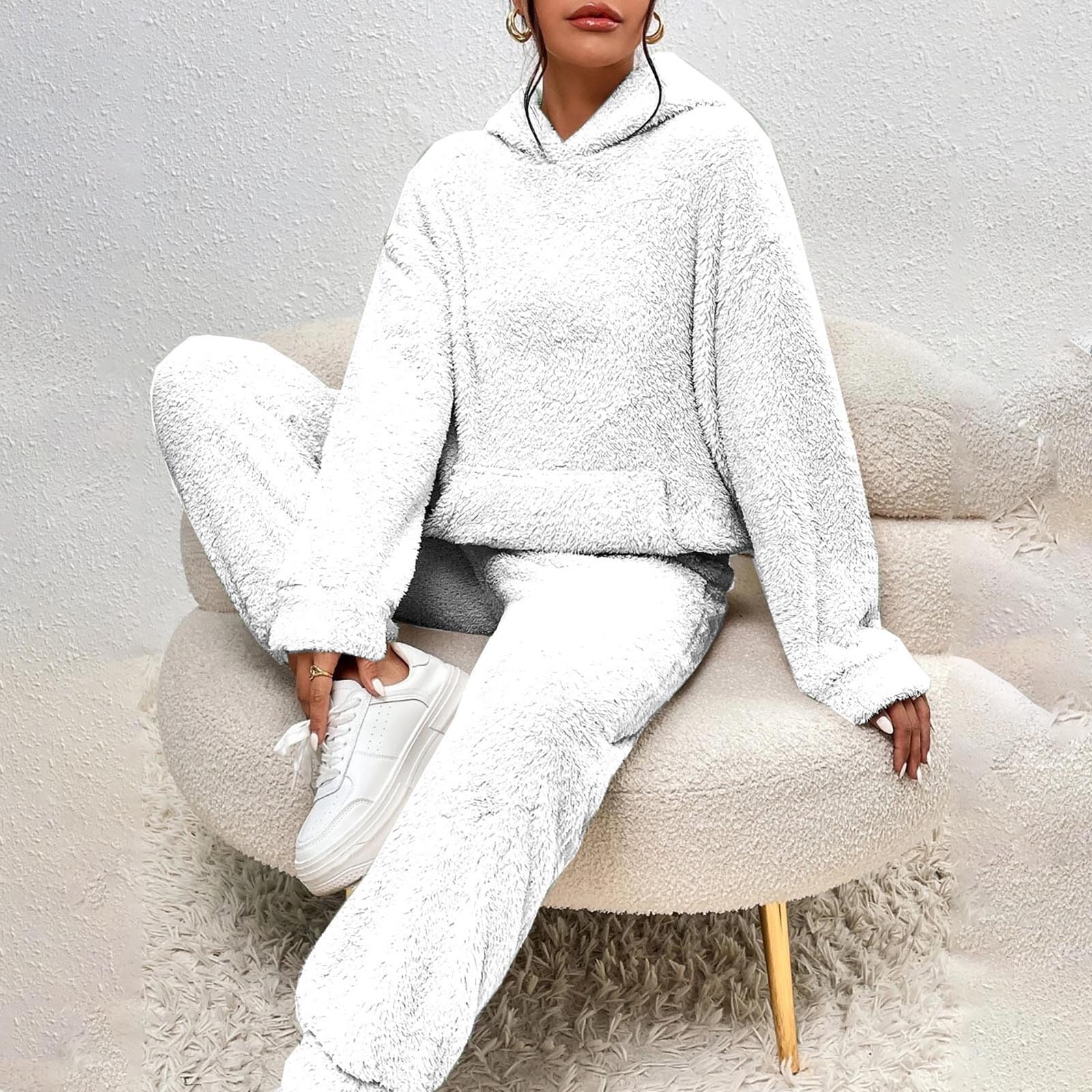 Pyjama für Damen, Winter, Fleece, V-Ausschnitt, Pyjama, Flanell, Nachtwäsche, Langarm, Pijamas, Weihnachtsgeschenk