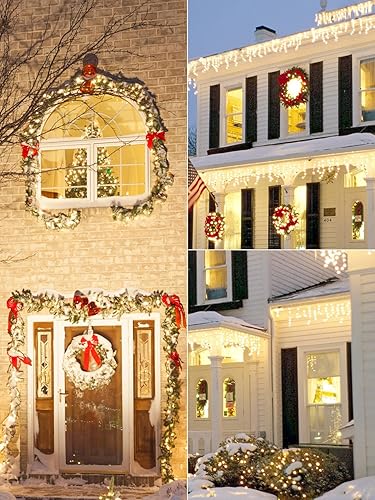 Miniatura 4 de Luces de Navidad vintage C9, 25 pies con 26 bombillas transparentes, cadena de luces conectables colgantes para patio, jardín, vacaciones, C9