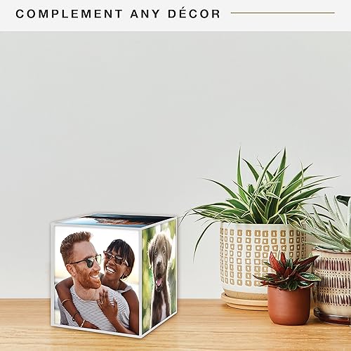 Miniatura 2 de MCS Cubo de fotos de plástico transparente de 3.25 x 3.25 pulgadas, 6 caras, paquete de 4, transparente (65750)