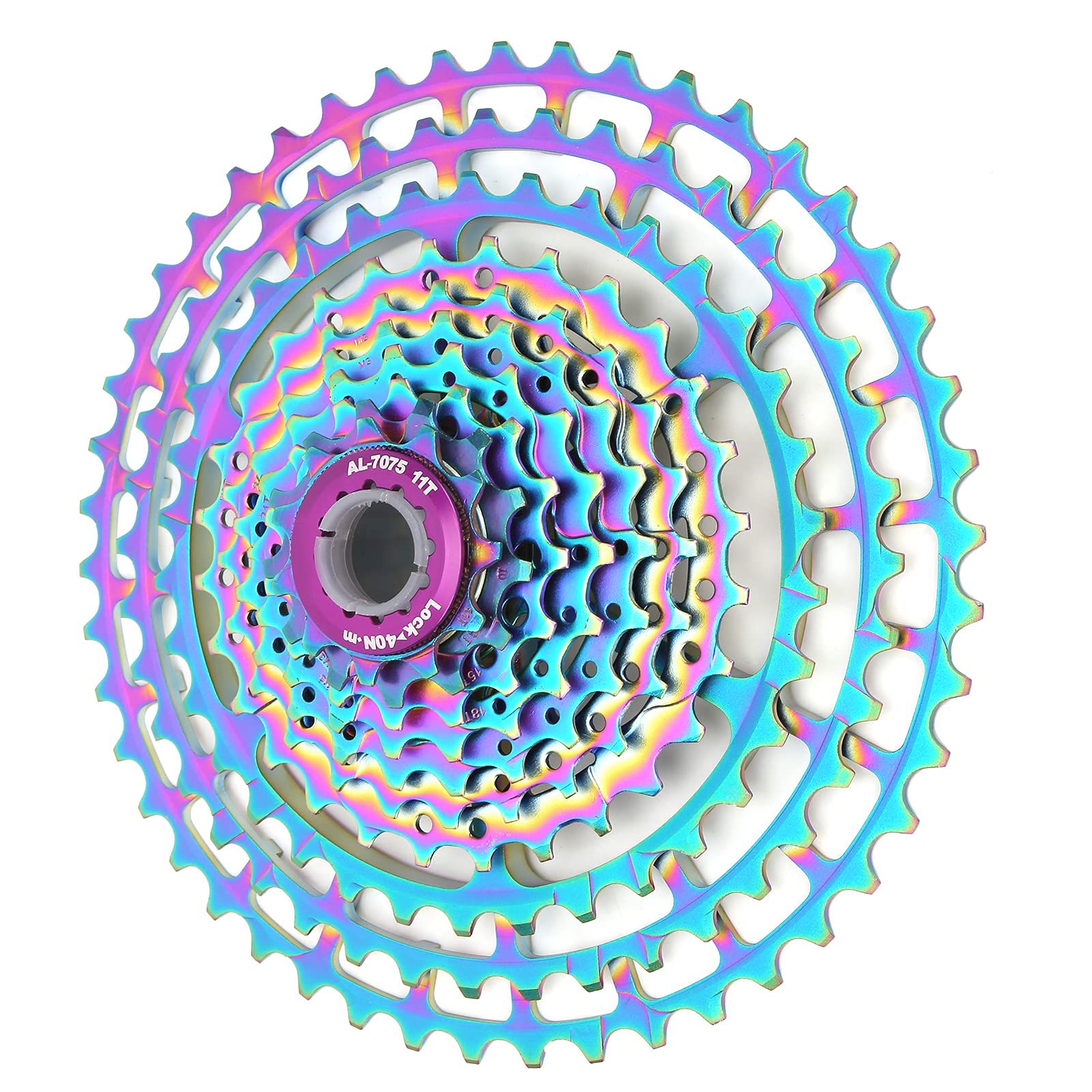 CHICIRIS Volante Cassette de Bicicleta de 10 Velocidades Aleación de Aluminio Colorida Acero 11 46T Piñón Hueco Liviano para Bicicletas de Carretera de Montaña Suave Reemplazo de Rotación Silenciosa