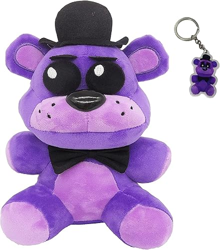 Miniatura 1 de F-N-A-F Plushies Golden Freddy Fazbear - Sombrero morado sombrero negro oso de escarcha de 8 pulgadas en stock de EE UU - 5 noches en Freddys -
