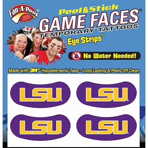 Fan-A-Peel Louisiana State sin agua Peel  Stick tatuajes temporales para niños y adultos  Accesorios de alcohol hipoalergénicos ideales para puertas