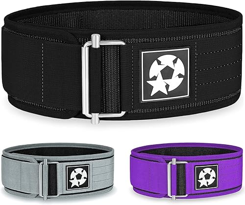 Cinturón de levantamiento de pesas para soporte de espalda, para levantamiento de pesas, gimnasio, entrenamiento, 100% nailon, 4 pulgadas, para