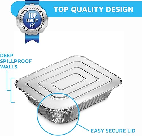 Miniatura 4 de MontoPack Sartenes de papel de aluminio de tamaño medio  Paquete de 60 latas a granel de 9 x 13 pulgadas para cocinar, hornear y catering  Bandejas
