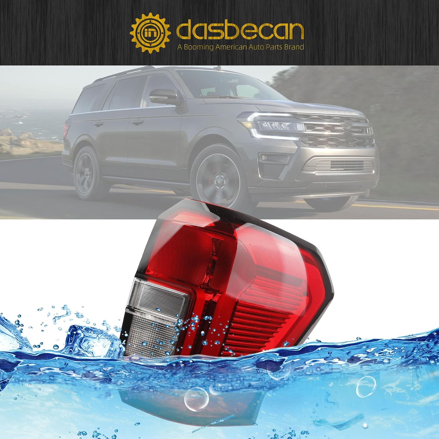 Dasbecan Halogen Tail Light Compatible with 2022-2024 Ford Expedition (XL XLT) Right Passenger Side Tail Lamp Rear Light Assembly With Bulb Replace# NL1Z-13404-A NL1Z13404A