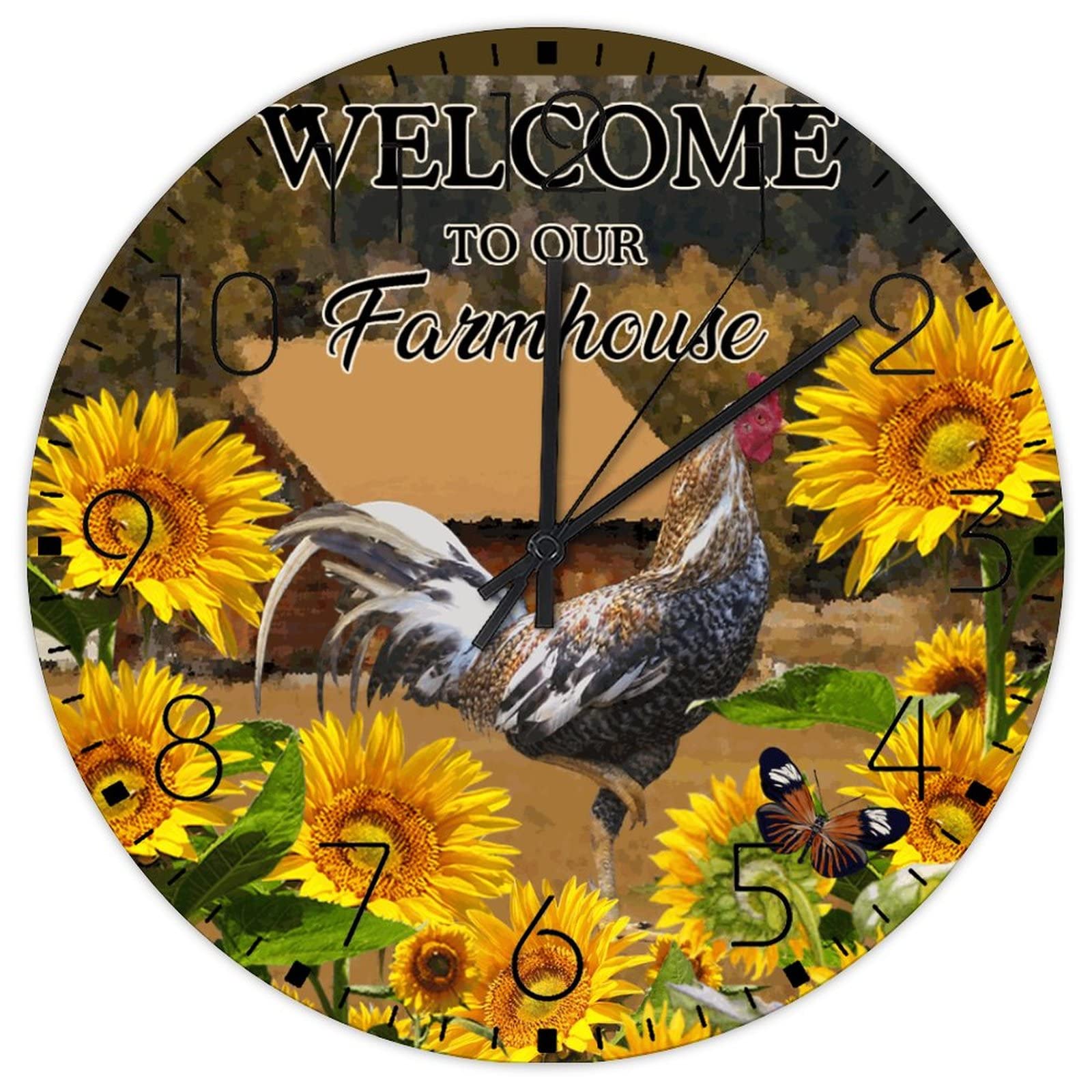 Horloge murale rustique poule et coq pour sublimer votre décoration de café