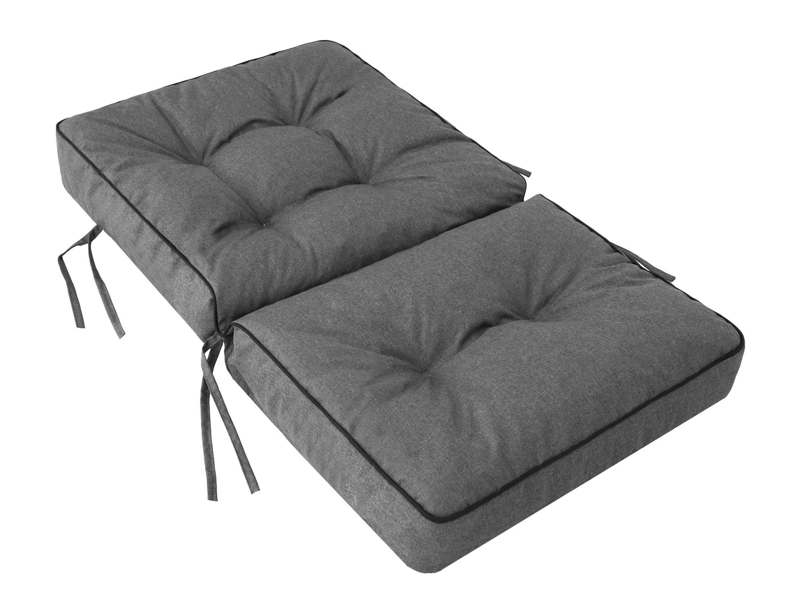 Bankauflage für Gartenmöbel, Gartenbank, Polsterauflage für Hollywoodschaukel, Auflagen für Gartenschaukelkissen, Sitzkissen, Stuhlauflage, Indoor/Outdoor - Grau - 180 cm (3 x 60 cm)