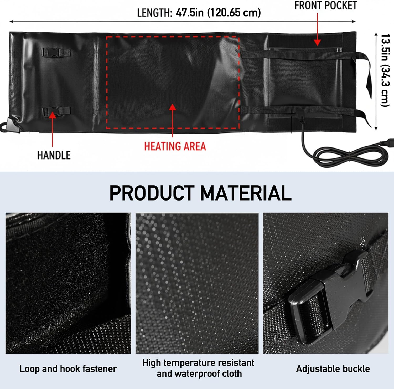 Propane Tank Heater Blanket, Gas LP Cylinder Tank Blanket Warmer, Tank Heated Blanket Cover with Thermostat Controller and Timer Function, 95-122°F Adjustable, for 20, 30, 40 LB Tanks