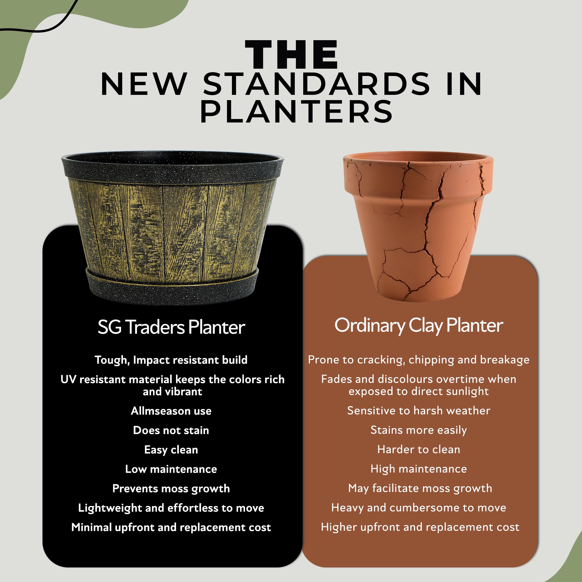 SG Traders Round Plastic Whisky Barrel Garden Pot Flower Pots Planter Tub Patio Pot Outdoor Traditional Barrel Brown with Silver Bands Garden Plant Pot Outdoors with Drainage Holes (Pack of 1) - Image 9