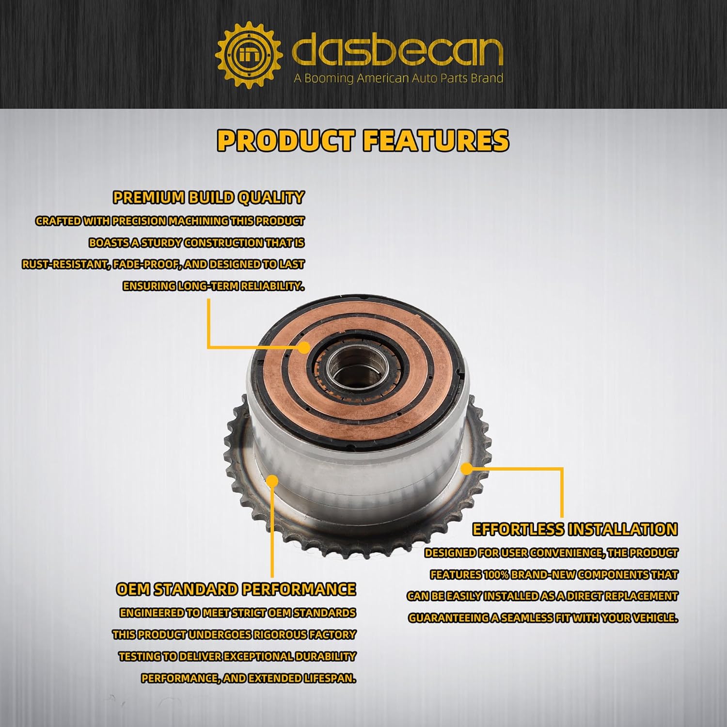 Dasbecan CVVT Assembly Intake 24350-2GGB0 Compatible with Hyundai G70 Santa Fe Sonata Tucson Kia Sportage Sorento Stinger 2.0L 2.4L 2016-2022 Replaces# 243502GGB0