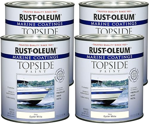 Miniatura 30 de Rust-Oleum pintura marina para parte superior, 1 cuarto., 207001 Blanco ostra