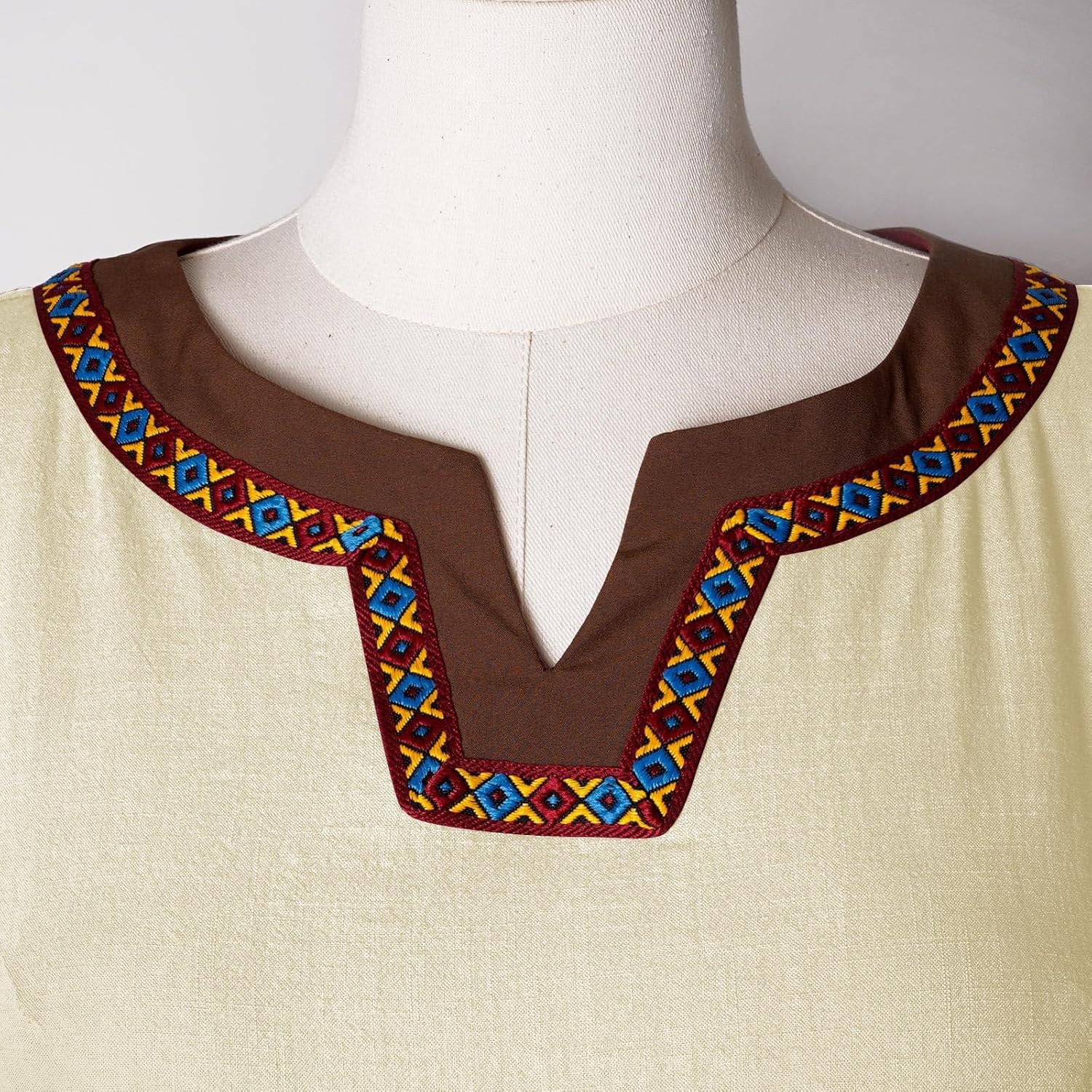 Women's Medieval Viking Dress Renaissance Peasant Linen Underdress - Image 4