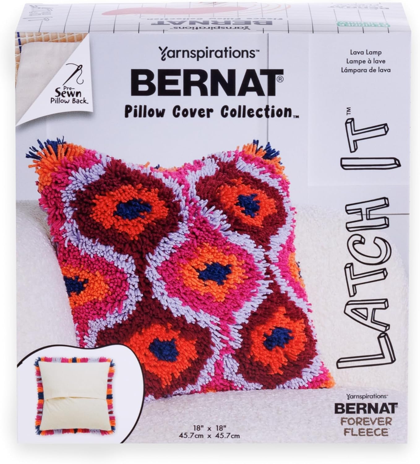 Bernat Latch It Kit – Fleece Pillow Cover, Lava Lamp