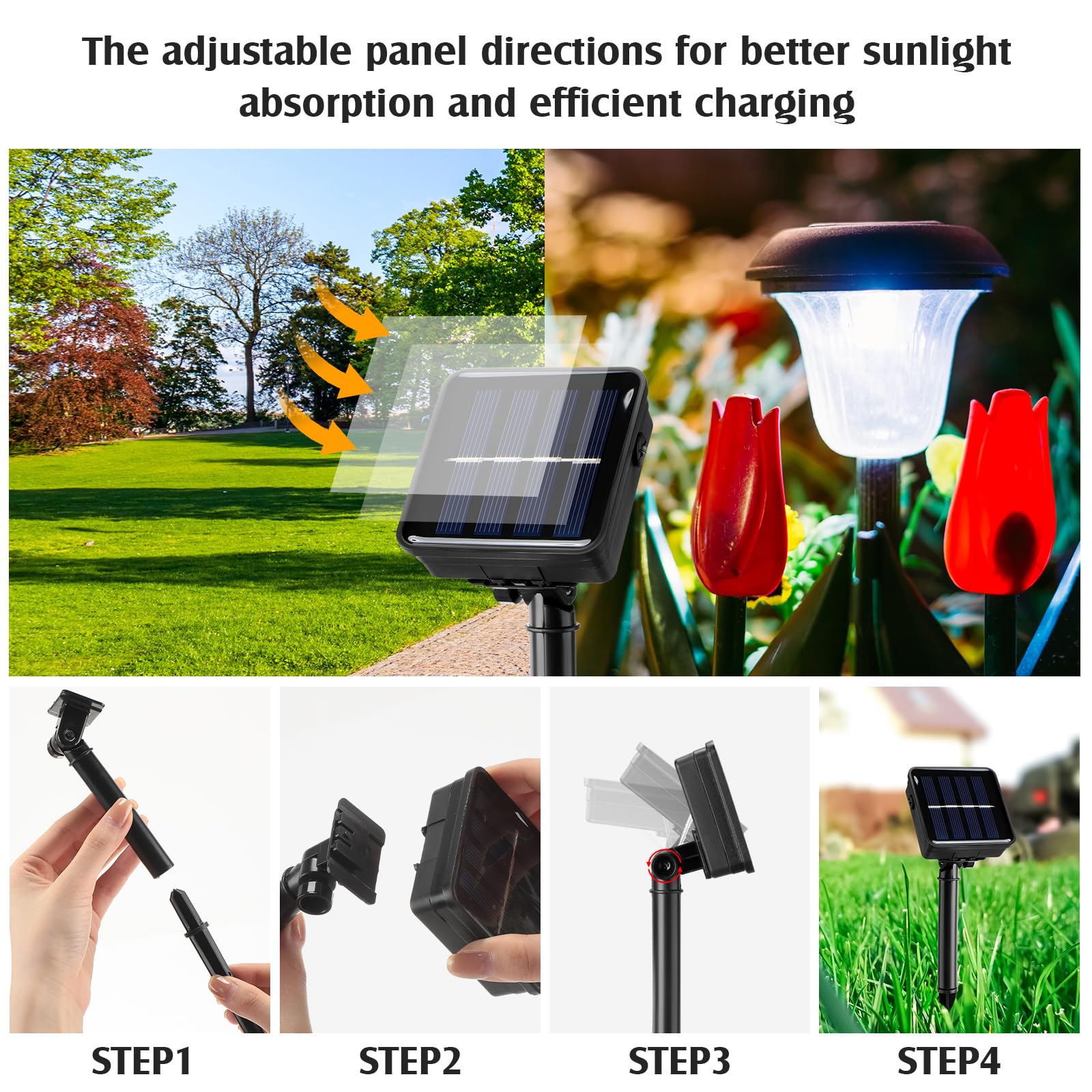 Tellegloww Juego de 6 paneles solares de repuesto de 1.2 V 600 mA para luces solares con cable de alimentación de 6.5 pies, panel solar impermeable para luces al aire libre, luces solares de flores,
