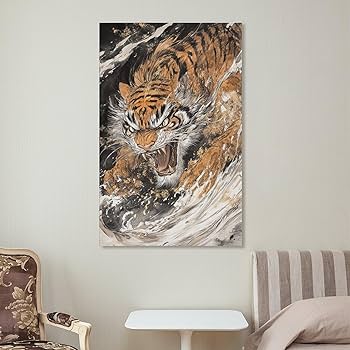 Amazon.co.jp: トラ タイガー 虎 迫力 金 縁起物 福 幸 風水 虎