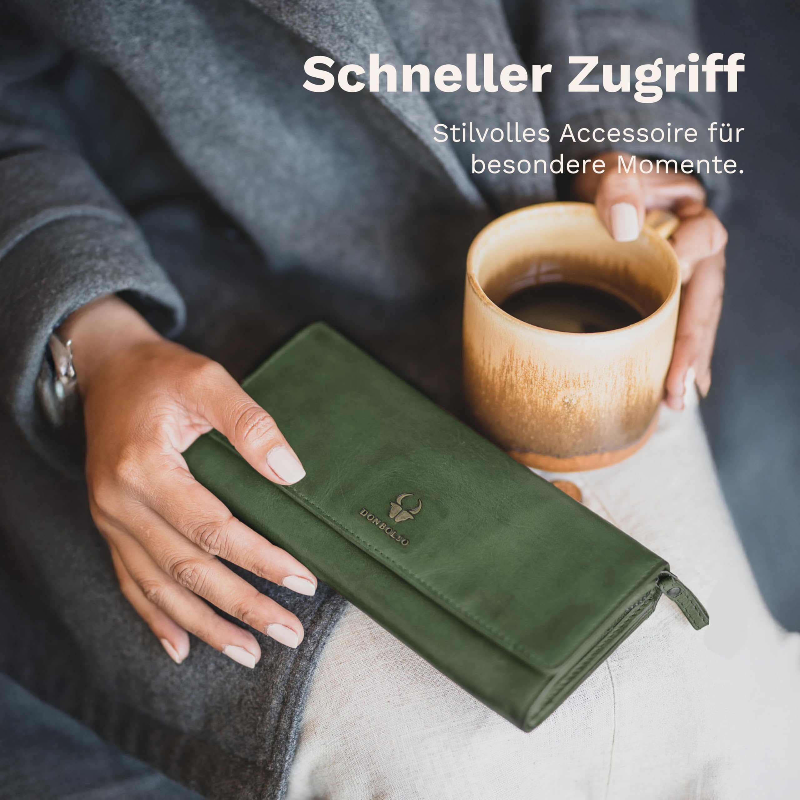 DONBOLSO® Geldbörse Florenz aus gewaschenem Leder für Damen mit RFID-Schutz- New