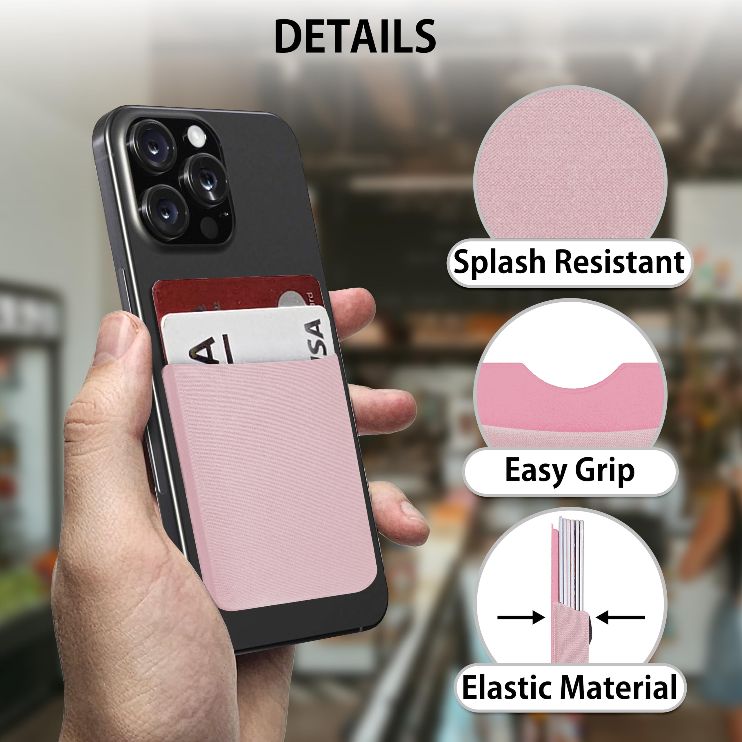 MyGadget Portafoglio per Smartphone - Protezione RFID e NFC – Porta Carte di Credito Cuffie o Soldi - Wallet per Cellulare da incollare - Rosa