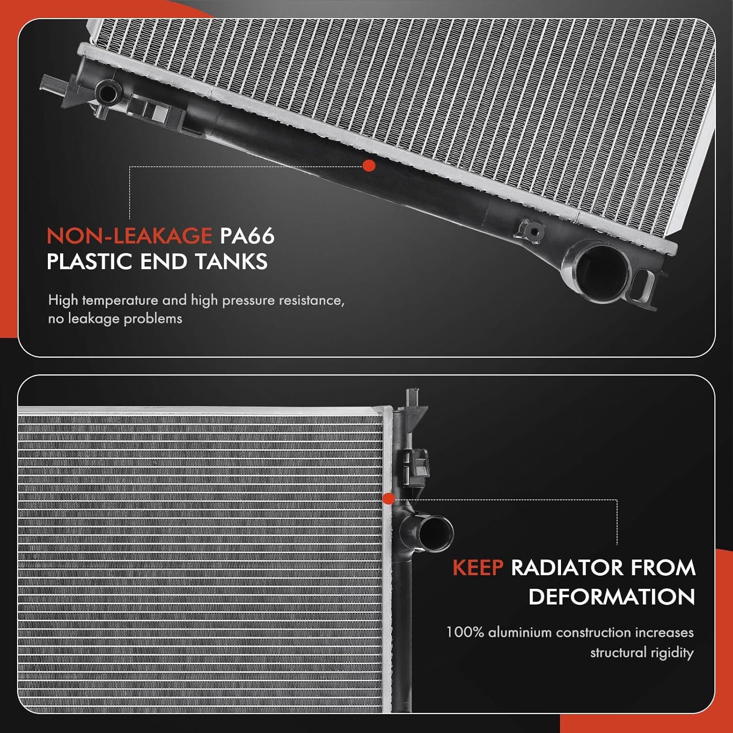 A-Premium Engine Coolant Radiator Assembly Compatible with Dodge Charger, Challenger & Chrysler 300 2009-2010, 5.7L 6.1L, Automatic Transmission, Replace# 68050131AA