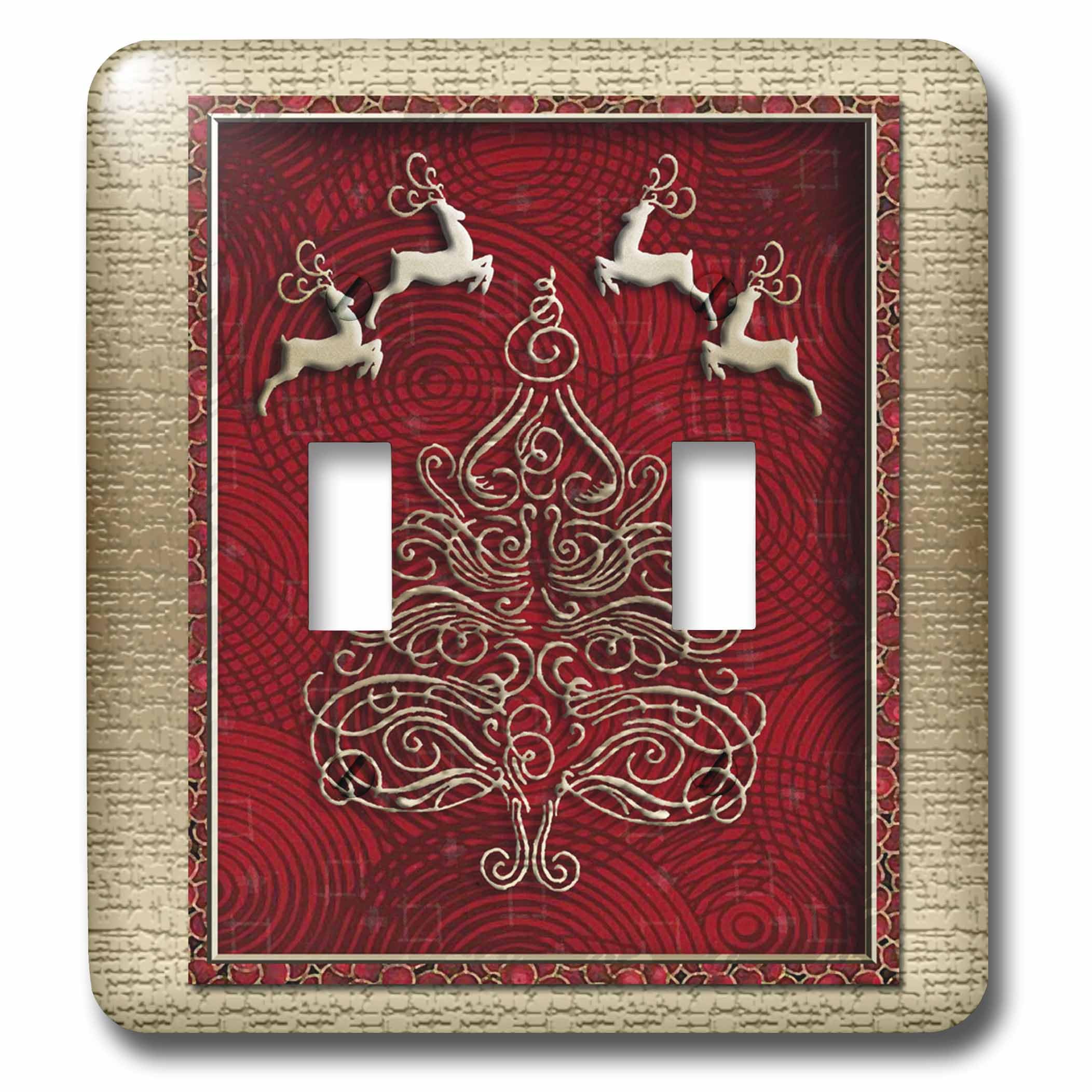 Interruptor doble de reno navideño para decorar tu salón familiar