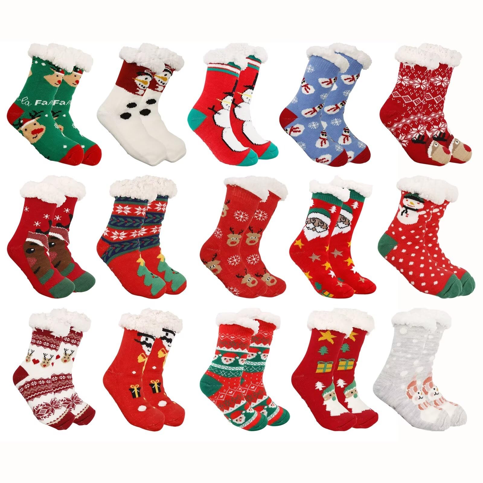 30 paia di calzini di Natale all'ingrosso, calzini di Natale in morbido cotone, divertenti calzini di Natale, set di caldi calzini invernali per uomo e donna