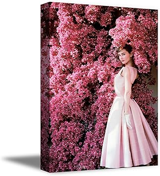 Amazon 面白い醜いクリスマスセーター オードリー ヘプバーンキャンバスギフト ピンクムードオードリー ヘップバーン 写真 ポートレート ファインアート ホームデコレーション 8インチ X 12インチ ウォールステッカー オンライン通販