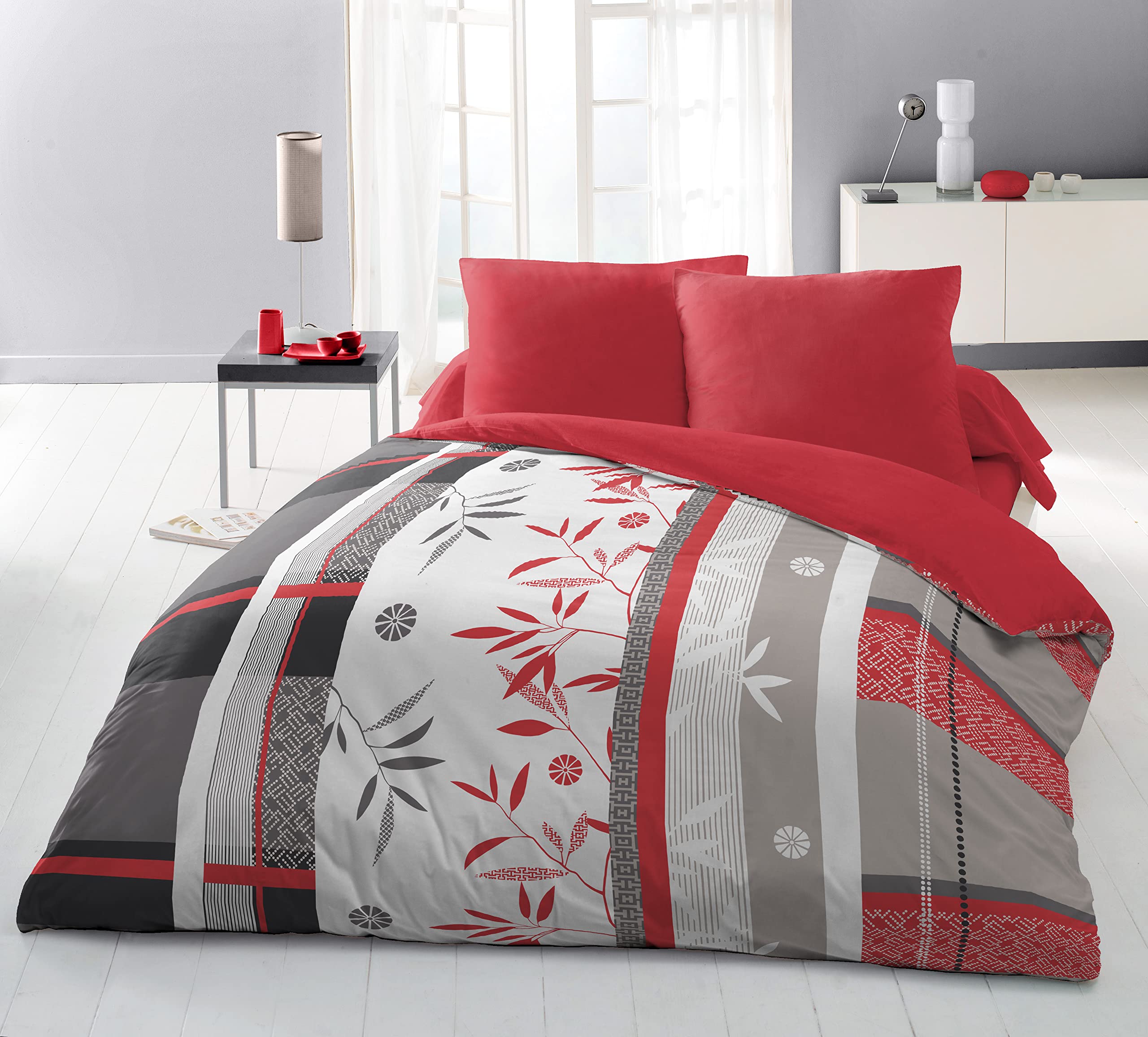 Générique Juego de edredón de 220 x 240 cm, 100% poliéster, 72 g/m², bambú japonés