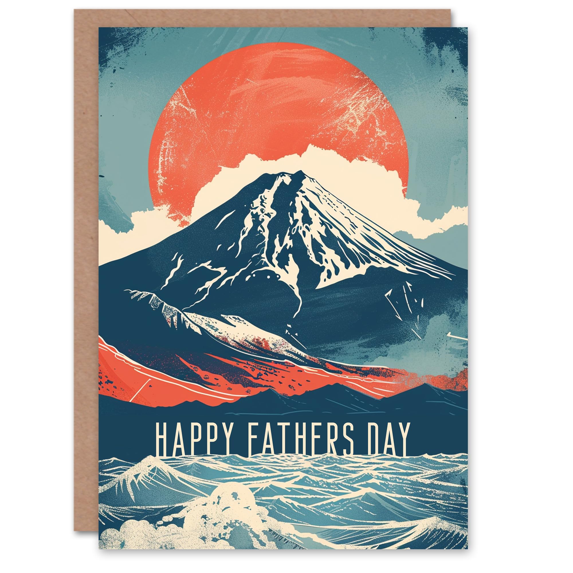 Father's Day Card Mount Fuji Japanese Sunset Sun Coast Dad Father Greeting Card