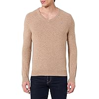 GANT Extrafine Lana di Agnello con Scollo a V, Dk. Sand Melange