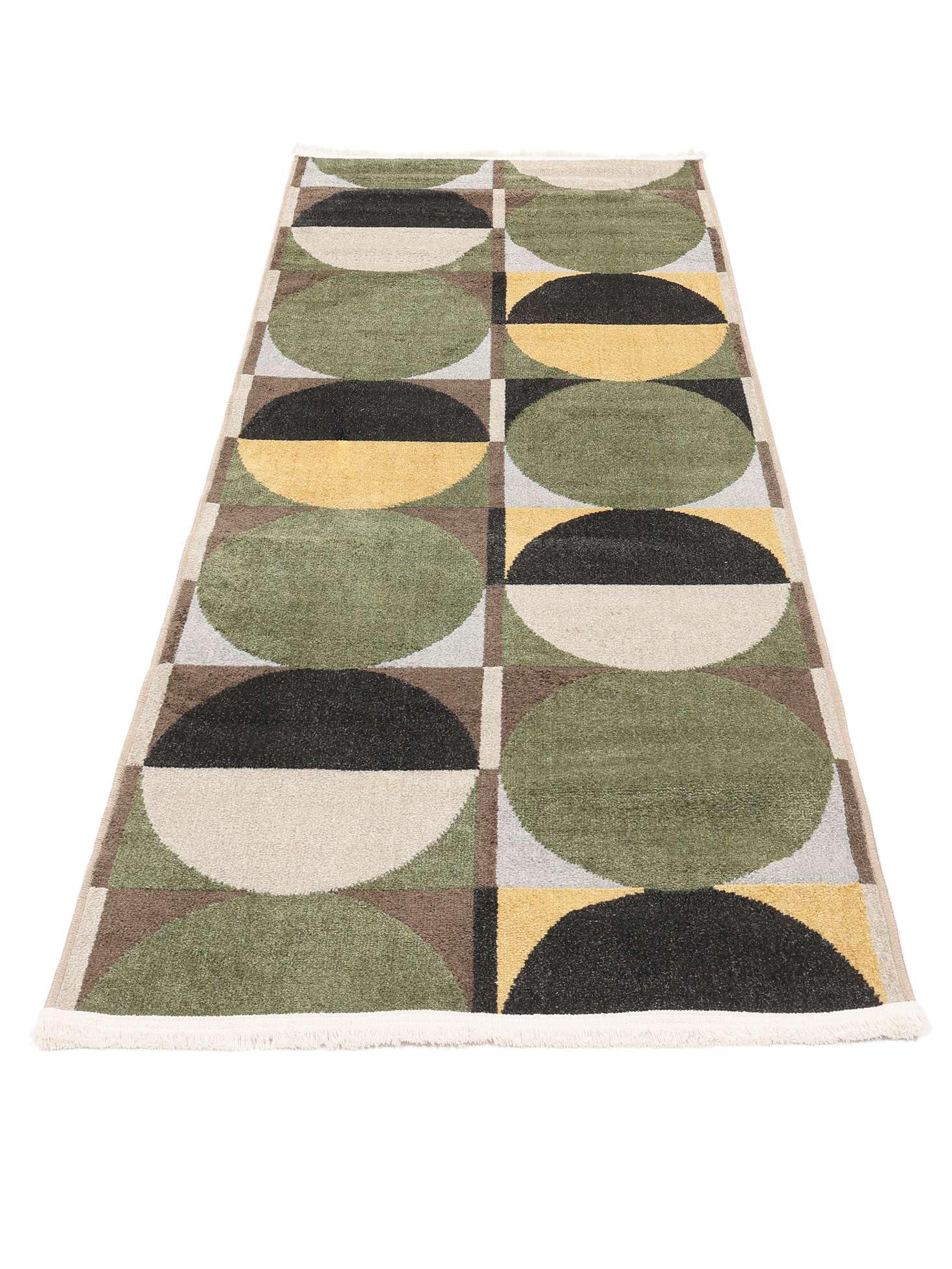 RugVista Jeff Dywan, 80 x 300 cm, Zielony | Nowoczesne, Prostokąt, Niski, Prać w pralce, Oeko-Tex 100, Pokój dzienny, Sypialnia, Korytarz