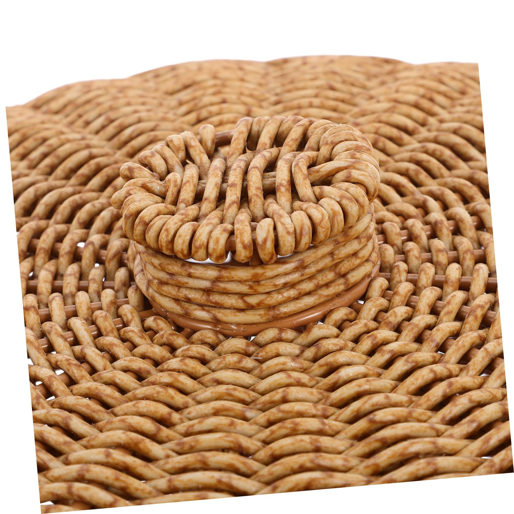 Cabilock Cesta Diseño Elegante y Apilable Tejida de Almacenamiento Solución Versátil con Tapa de Plástico y Hierro para Ropa y Objetos Domésticos
