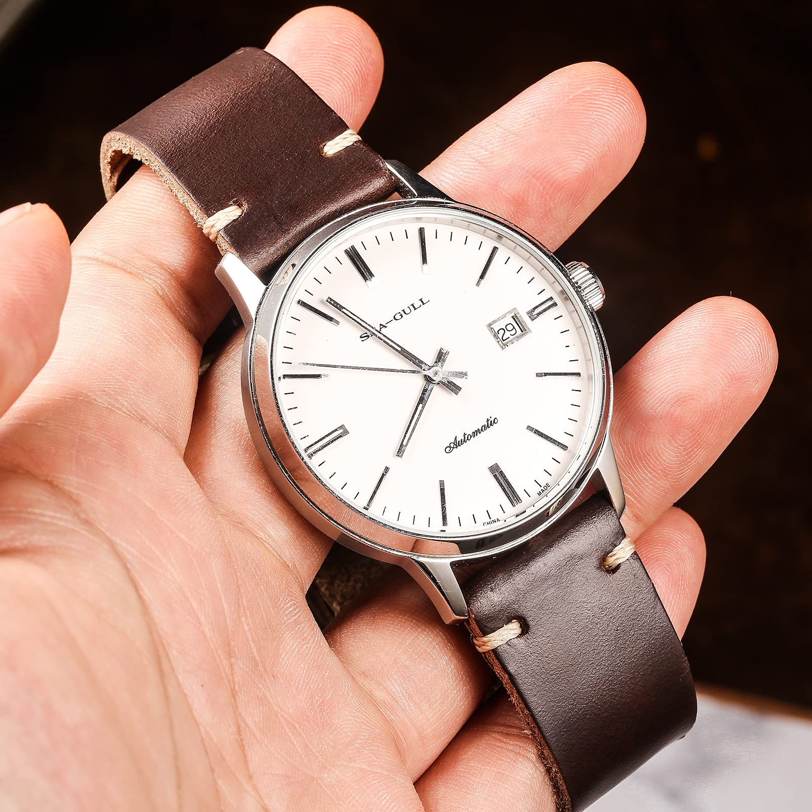 Soft Horween Leather Watch Bands for Men 19mm Watch Strap Quick Release Vintage Watch Wrap with Heavy Duty Dust Buckle - Image 2