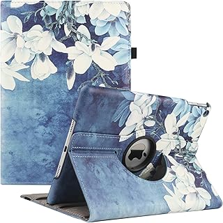 Rotating Case for 9th Generation Case 2021 / iPad 8th Generation 2020 / 7th Generation 10.2" 2019, 360 Degree Rotating Multi-Angle Viewing Folio Stand Case with Auto Sleep/Wake Feature (Magnolia)