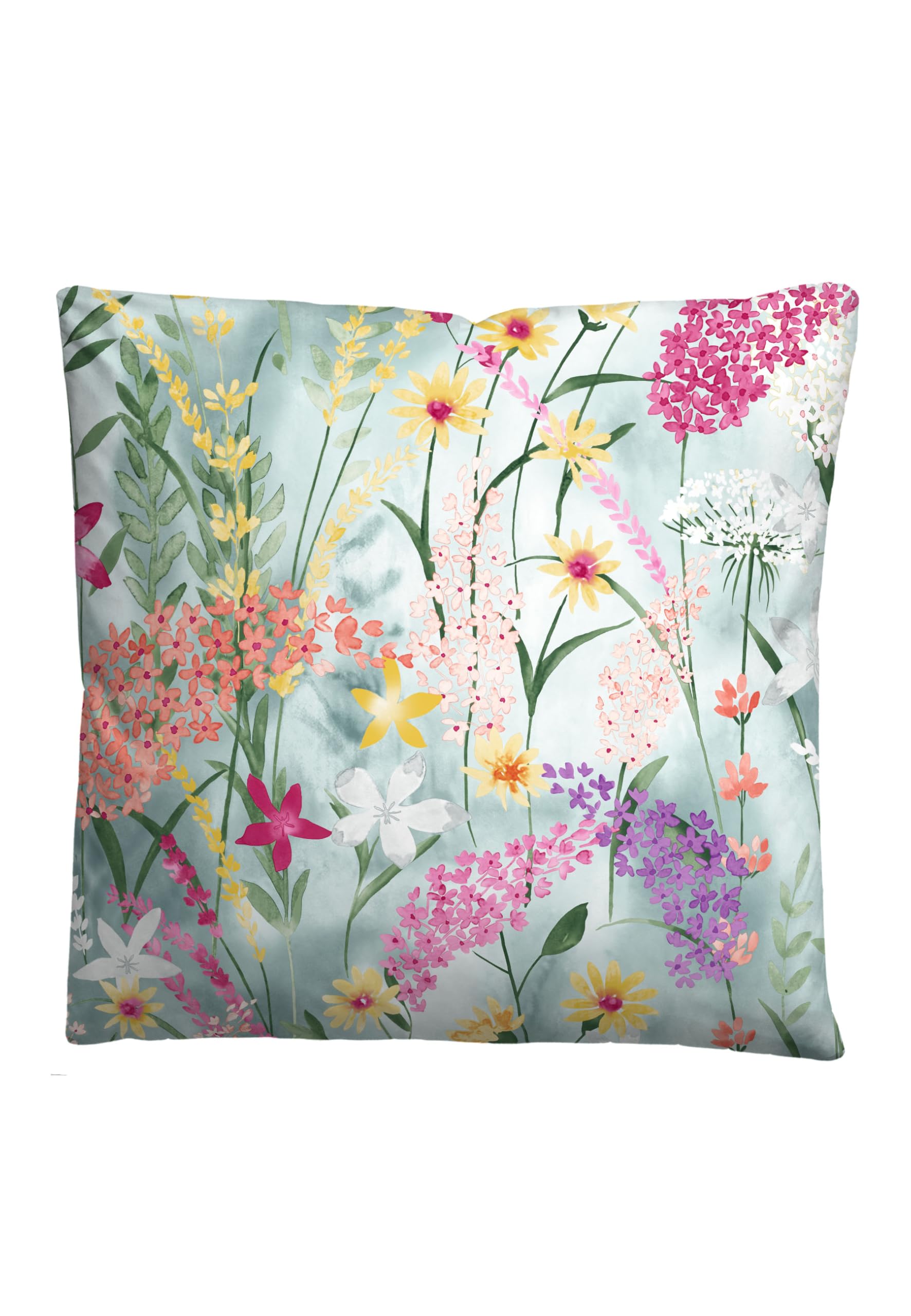 biberna Bettwäsche Seersucker 0025005 SOMMERWIESE 1x 135x200 cm + 1x 80x80 cm, Aqua