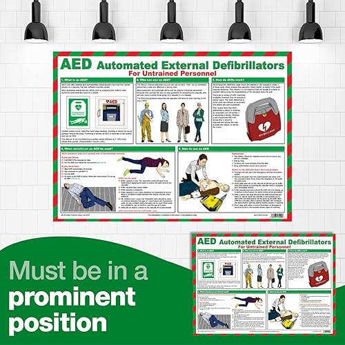 Vista 4 de Safety First Aid Grupo AED para personal no capacitado A2 Póster, laminado