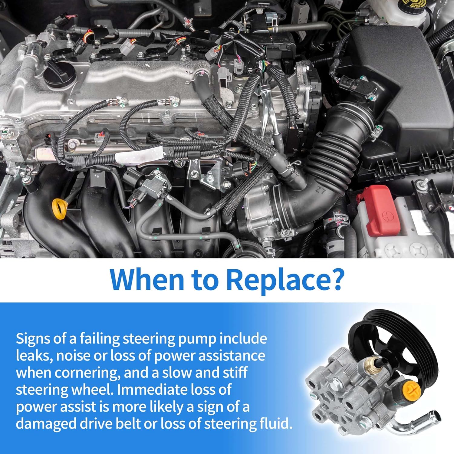 Power Steering Pump Compatible for Toyota Corolla 1.8L L4 2003-2008 for Toyota Matrix 1.8L L4 03-08, Consistent Aluminum Alloy Silver Tone No.4431002120/4431020830 with Pulley