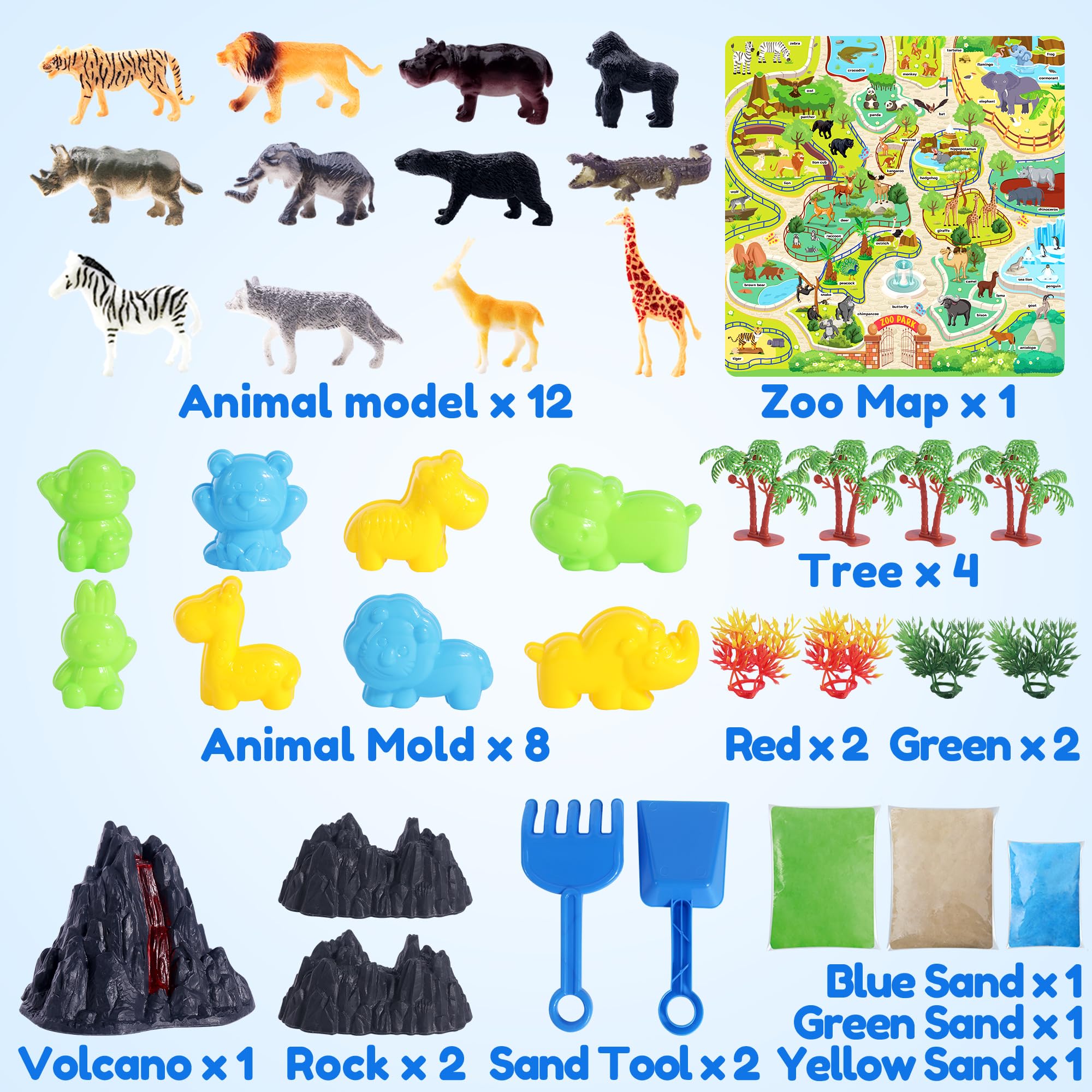 Billeeit Magischer Sand Set mit dem Tier-Thema für Kinder ab