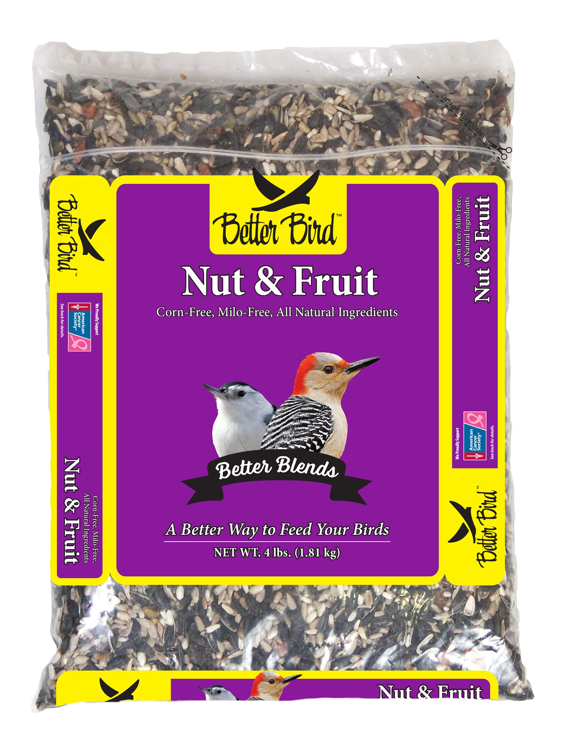 better bird, better blends nut and fruit, 4 lb poly bag