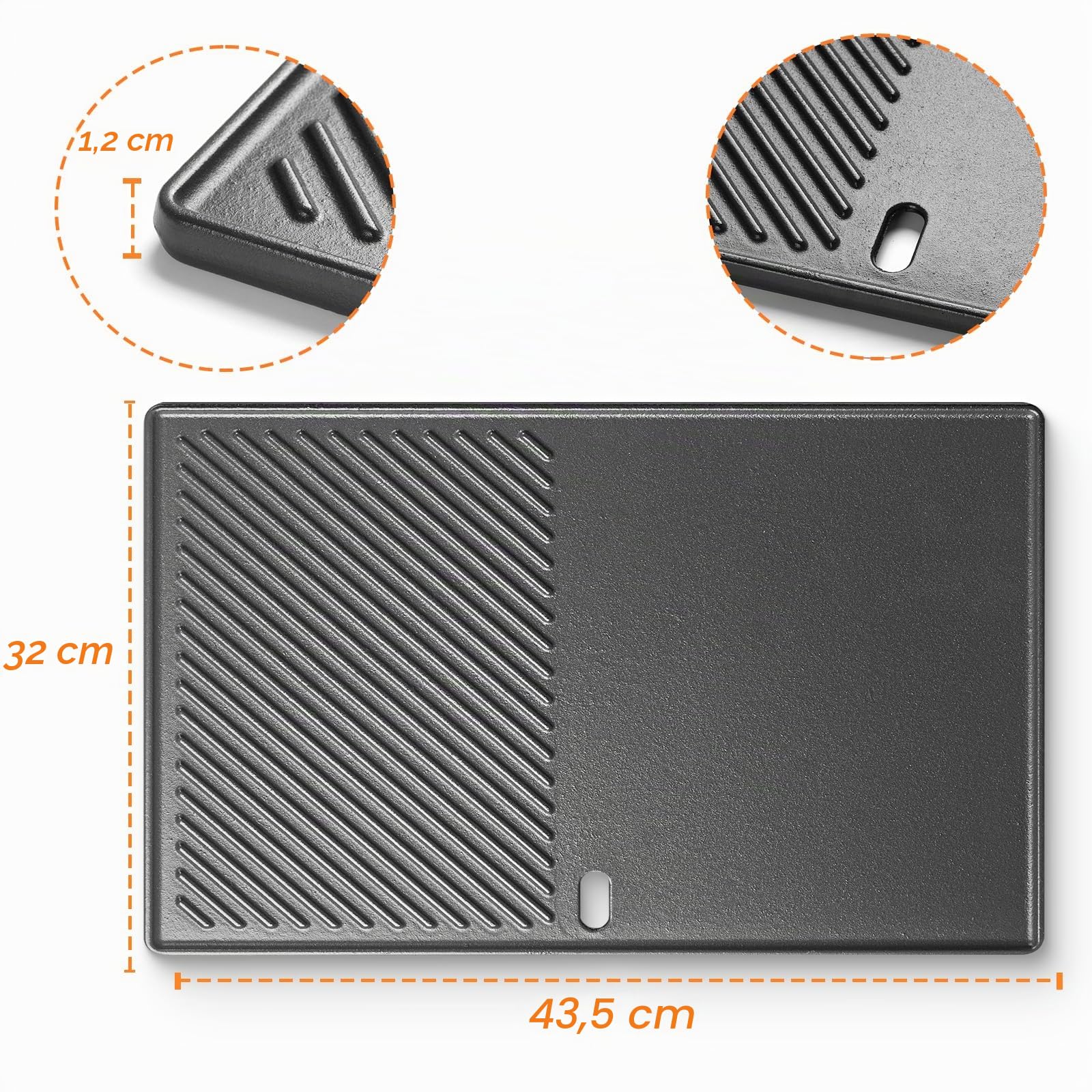 Plancha in Ghisa 43x32CM per Enders Boston 4 e 6 Barbecue, Padella da Grill per Landmann Triton 13190 3 e 4 Brenner, Enders Monroe Pro 4 SIK Turbo,Enders Boston Pro 4 SIKR,Plancha per Enders Boston 6